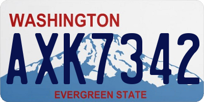 WA license plate AXK7342