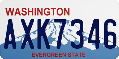 WA license plate AXK7346