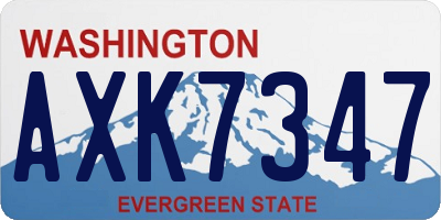 WA license plate AXK7347