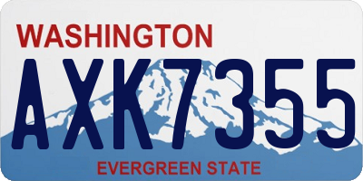 WA license plate AXK7355