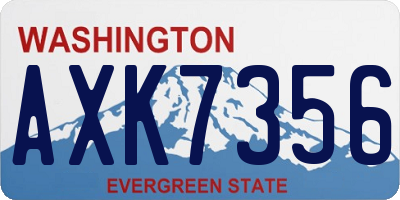 WA license plate AXK7356
