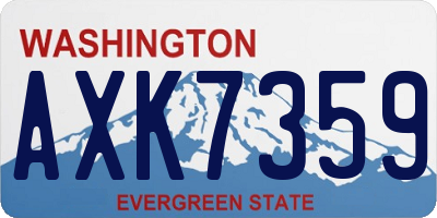 WA license plate AXK7359