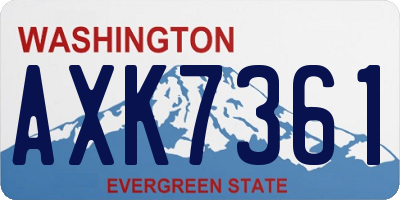 WA license plate AXK7361