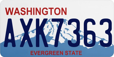 WA license plate AXK7363