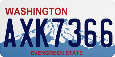 WA license plate AXK7366