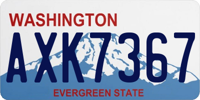 WA license plate AXK7367