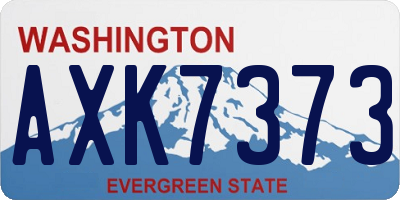 WA license plate AXK7373