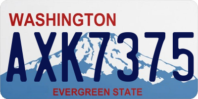 WA license plate AXK7375