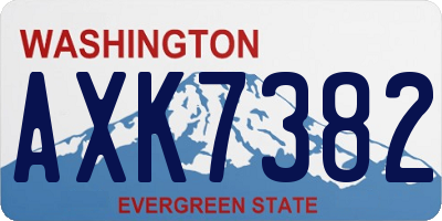 WA license plate AXK7382