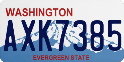WA license plate AXK7385