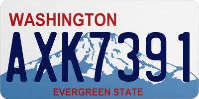 WA license plate AXK7391