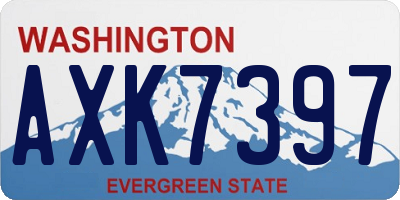 WA license plate AXK7397