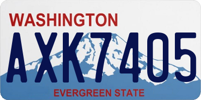 WA license plate AXK7405