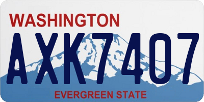 WA license plate AXK7407