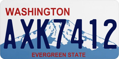 WA license plate AXK7412