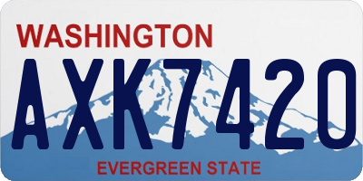WA license plate AXK7420