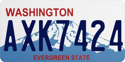 WA license plate AXK7424