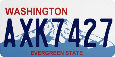 WA license plate AXK7427