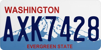 WA license plate AXK7428