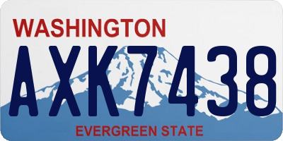 WA license plate AXK7438
