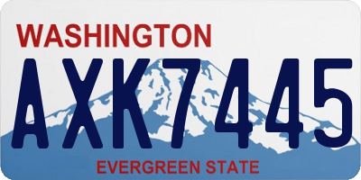 WA license plate AXK7445