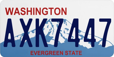 WA license plate AXK7447