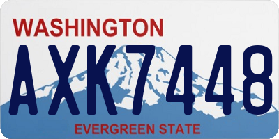 WA license plate AXK7448
