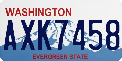WA license plate AXK7458