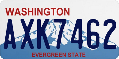 WA license plate AXK7462