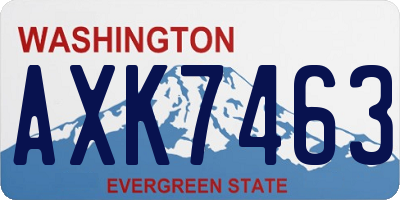 WA license plate AXK7463