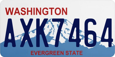 WA license plate AXK7464