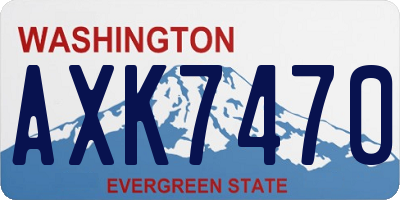 WA license plate AXK7470