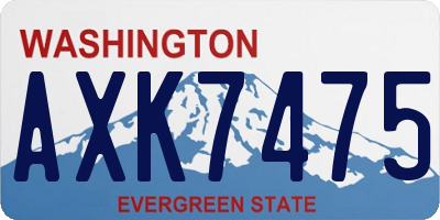 WA license plate AXK7475