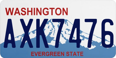 WA license plate AXK7476