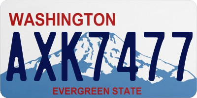 WA license plate AXK7477