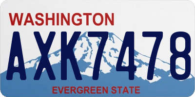 WA license plate AXK7478