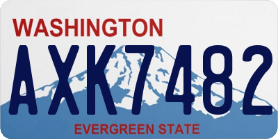WA license plate AXK7482