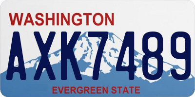 WA license plate AXK7489