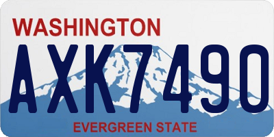 WA license plate AXK7490