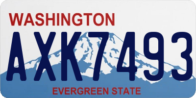 WA license plate AXK7493