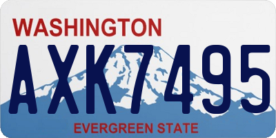 WA license plate AXK7495