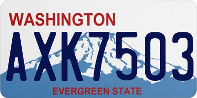 WA license plate AXK7503