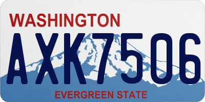 WA license plate AXK7506