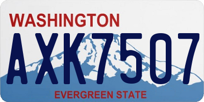 WA license plate AXK7507
