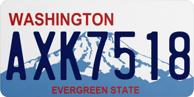 WA license plate AXK7518