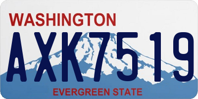 WA license plate AXK7519