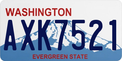 WA license plate AXK7521