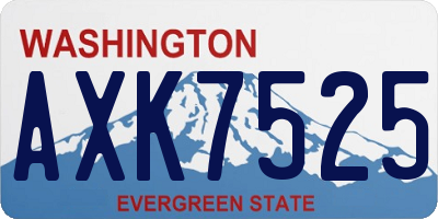 WA license plate AXK7525