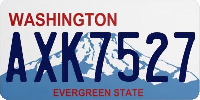 WA license plate AXK7527