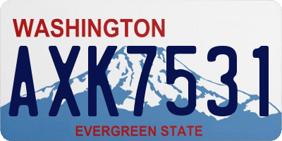 WA license plate AXK7531